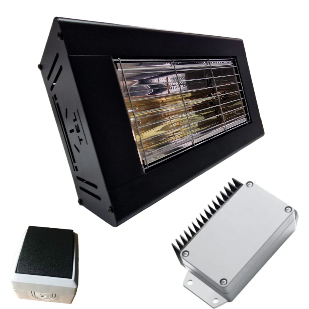 Infrarotheizstrahler TEL Forza Single 2KW mit Dimmer für Industrie, Logistik, Werkstatt
