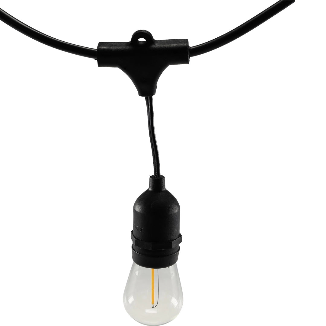 Guirnalda de luces para jardín cervecero con lámparas LED de filamento – Iluminación ambiental para exteriores