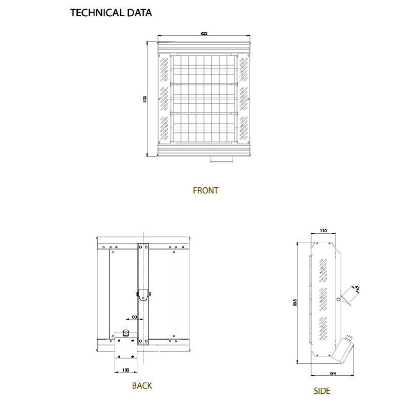 Infrarotheizstrahler Tansun APOLLO 3 x 1,5 kW Übereinander