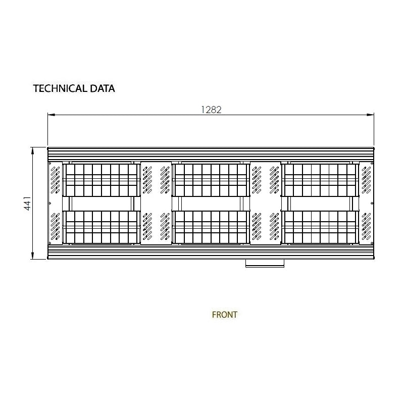 Promiennik podczerwieni Tansun Apollo 6 x 1,5 kW obok siebie