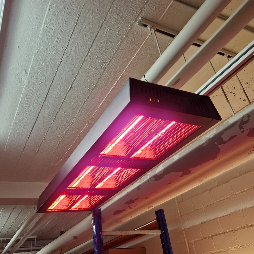 Calefactor infrarrojo TEL Forza 9,0KW para naves, industria, logística y talleres (superpuestos)
