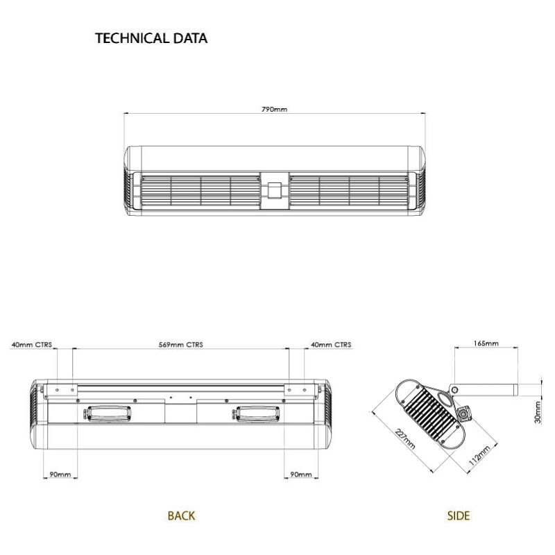 Promiennik podczerwieni Tansun Sorrento Double 2 x 1,5 kW podwójne IP