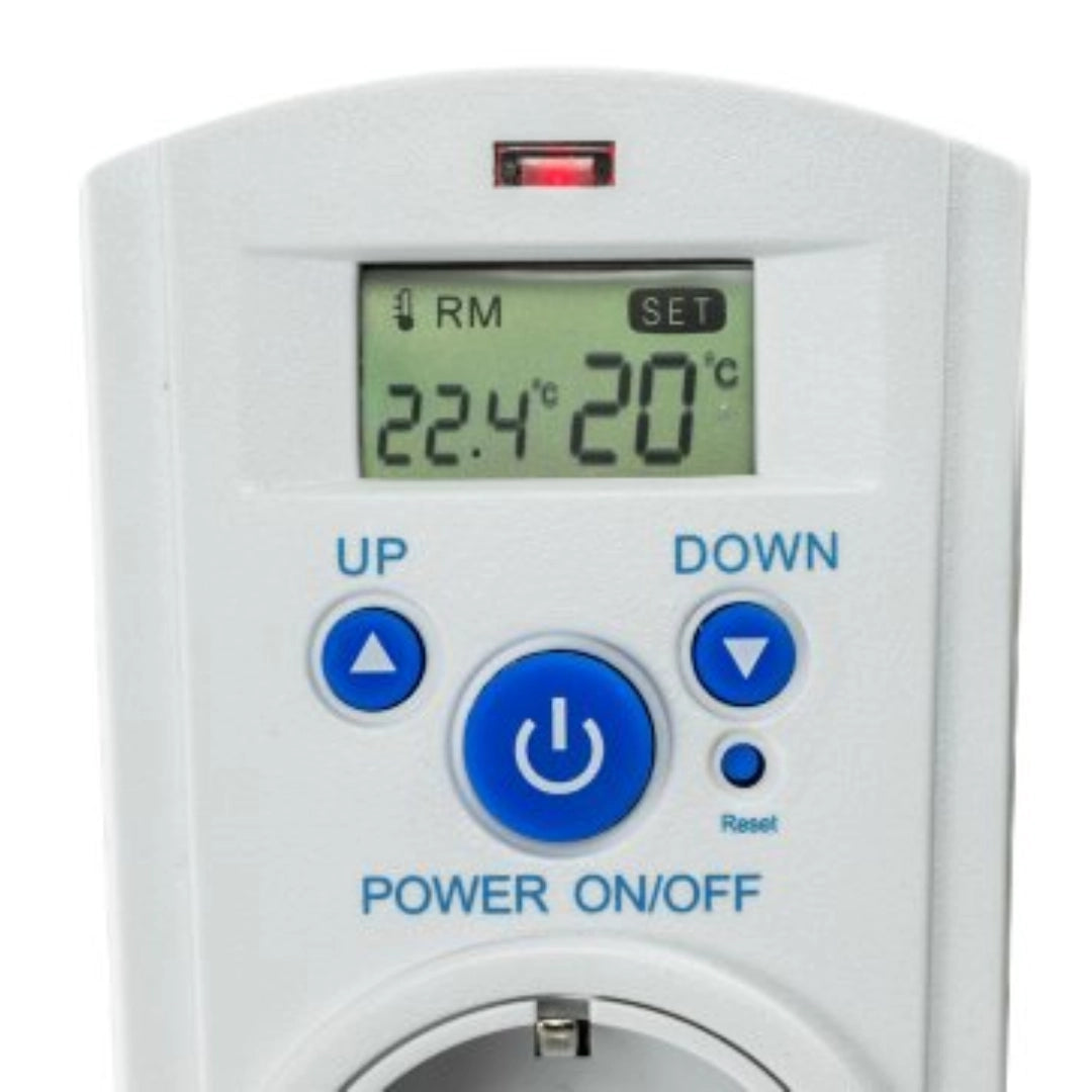 Thermostat numérique à prise avec écran LCD | 5-30°C | 3500W | Mode chauffage & refroidissement