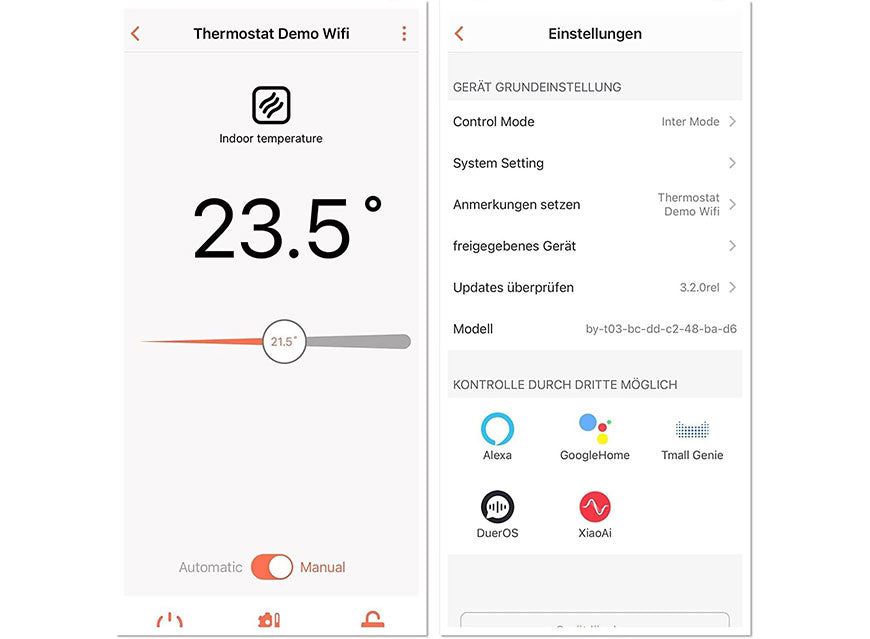 Termostato digital WIFI para paneles calefactores/placas calefactoras con Alexa/Google